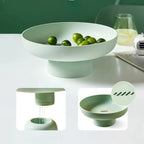 Retro Fruit Bowl with Vintage Leaf Design - Plastic Ceramic-Like Finish, 11.5 cm, view 3