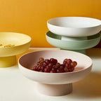 Retro Fruit Bowl with Vintage Leaf Design - Plastic Ceramic-Like Finish, 11.5 cm, view 4
