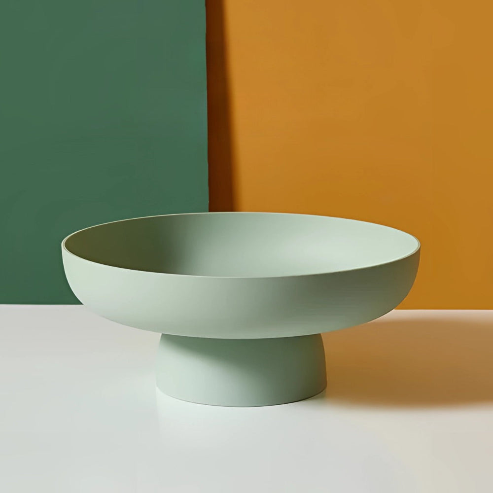 Retro Fruit Bowl with Vintage Leaf Design - Plastic Ceramic-Like Finish, 11.5 cm