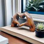 Heart Statue Modern Art Decor - Synthetic Resin, Romantic Symbol, view 4