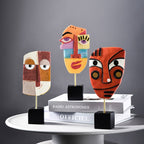 Abstract Pop Art Face Home Sculpture - Geometric Design, Vibrant Colours, view 11