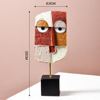 Abstract Pop Art Face Home Sculpture - Geometric Design, Vibrant Colours, view 4
