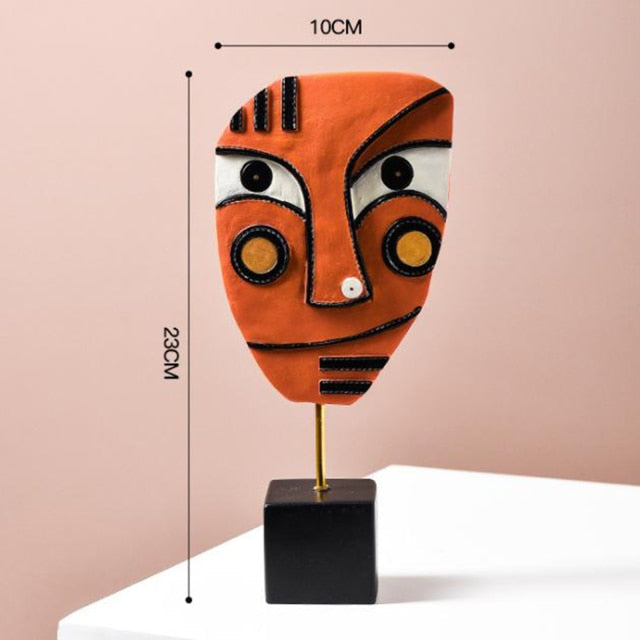 Abstract Pop Art Face Home Sculpture - Geometric Design, Vibrant Colours, view 5