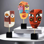 Abstract Pop Art Face Home Sculpture - Geometric Design, Vibrant Colours, view 6