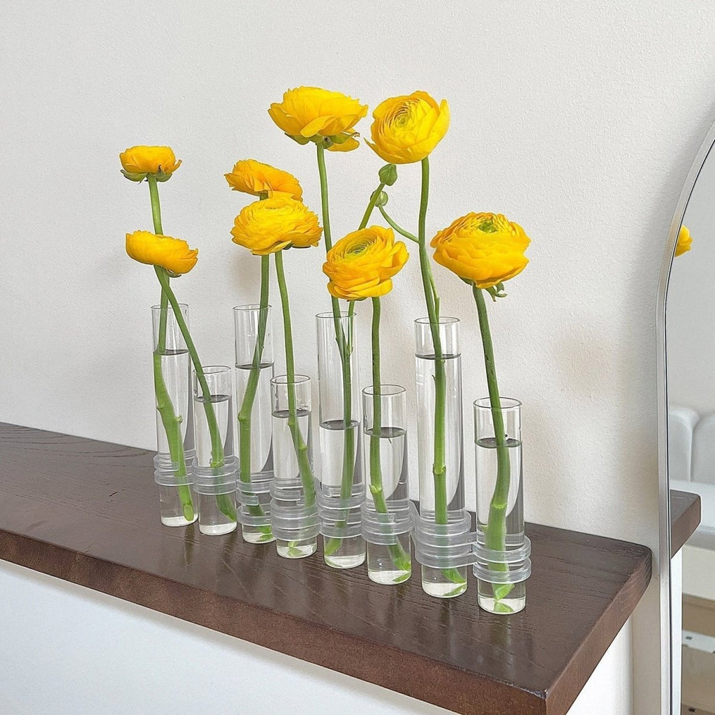 Flexible Glass Tube Flower Vase with Hinges - Borosilicate, 6 or 8 Tubes, view 10