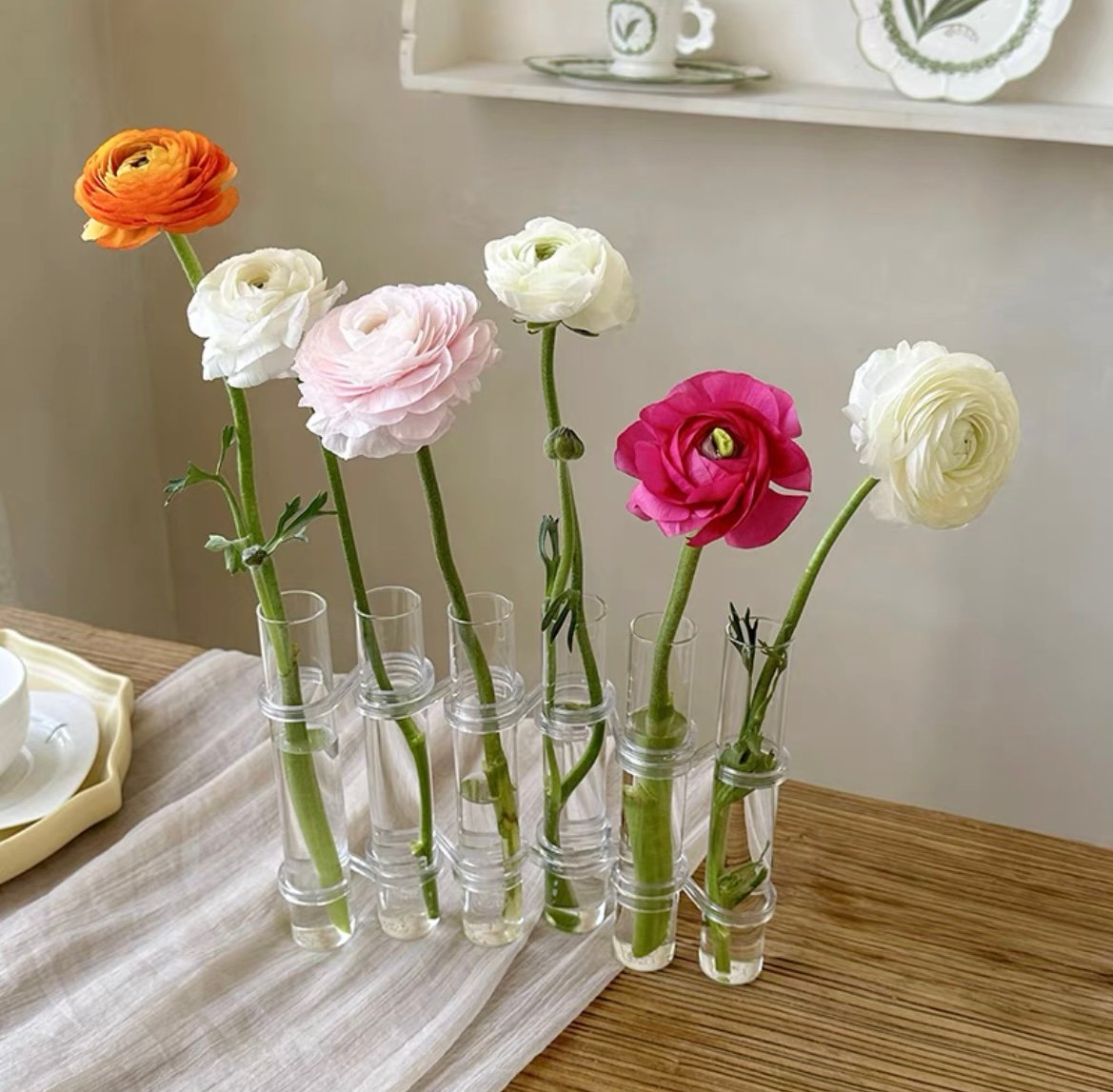 Flexible Glass Tube Flower Vase with Hinges - Borosilicate, 6 or 8 Tubes, view 11