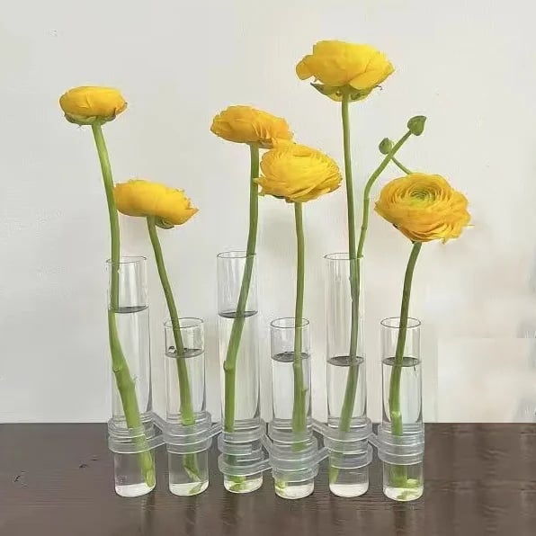 Flexible Glass Tube Flower Vase with Hinges - Borosilicate, 6 or 8 Tubes, view 14