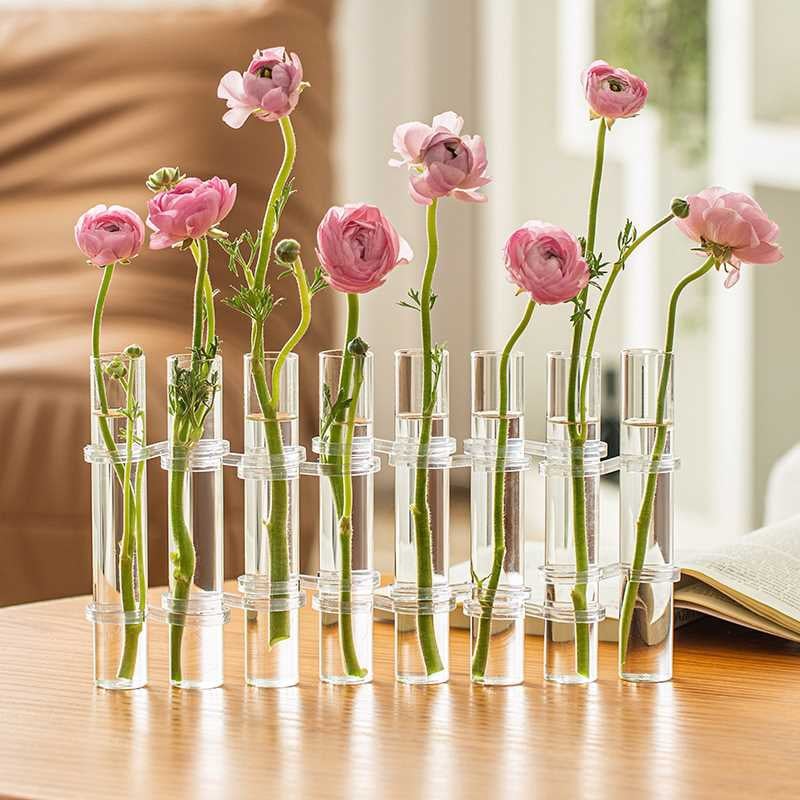 Flexible Glass Tube Flower Vase with Hinges - Borosilicate, 6 or 8 Tubes, view 4