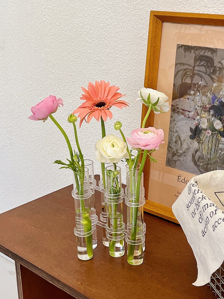 Flexible Glass Tube Flower Vase with Hinges - Borosilicate, 6 or 8 Tubes, view 8