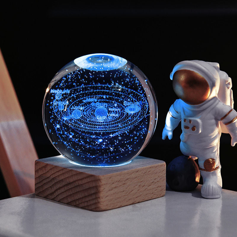 3D Galaxy Crystal Ball Nightlight Lamp - LED, USB Powered, 6cm, view 10