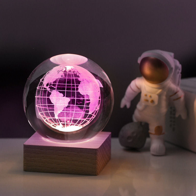 3D Galaxy Crystal Ball Nightlight Lamp - LED, USB Powered, 6cm, view 11