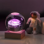 3D Galaxy Crystal Ball Nightlight Lamp - LED, USB Powered, 6cm, view 2