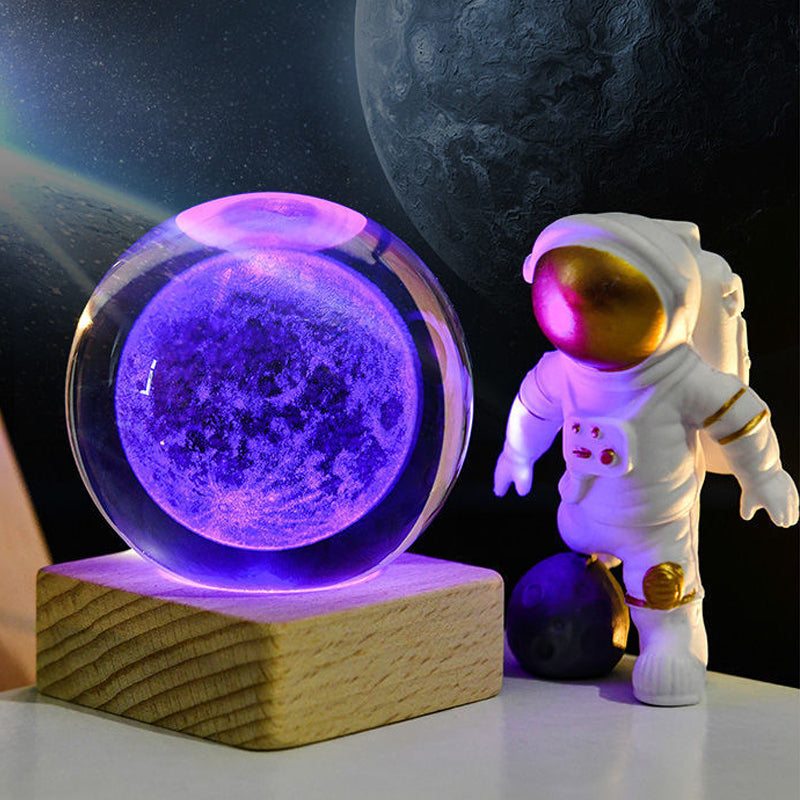 3D Galaxy Crystal Ball Nightlight Lamp - LED, USB Powered, 6cm, view 4