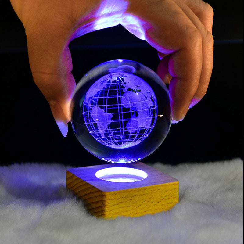 3D Galaxy Crystal Ball Nightlight Lamp - LED, USB Powered, 6cm, view 5