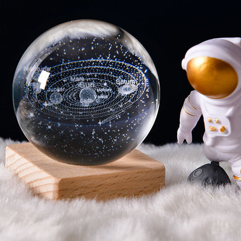 3D Galaxy Crystal Ball Nightlight Lamp - LED, USB Powered, 6cm, view 6