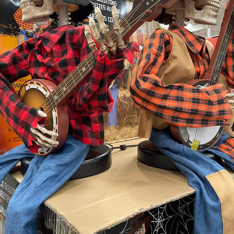 Funny Animated Duel Banjo Skeletons - 40cm, Battery Powered, view 7