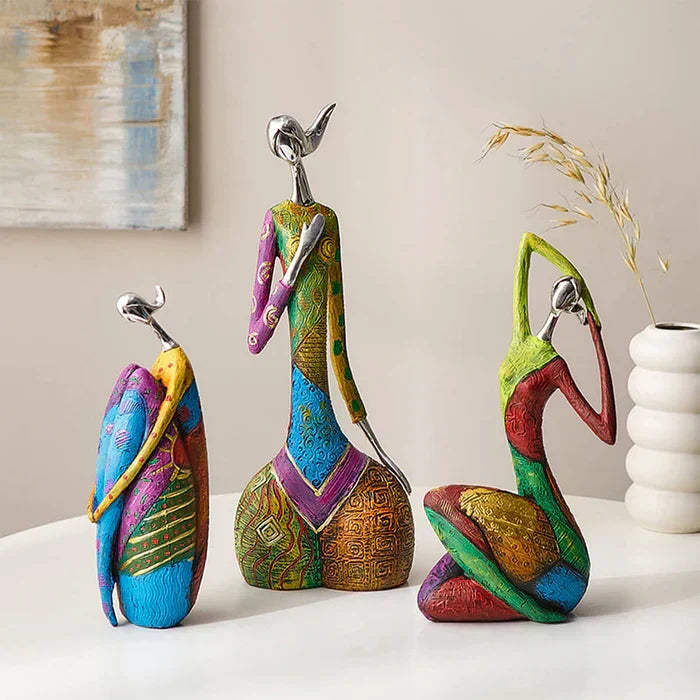 Modern Abstract Woman Sculptures for Home Decor - Handcrafted Resin, view 10