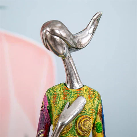 Modern Abstract Woman Sculptures for Home Decor - Handcrafted Resin, view 5