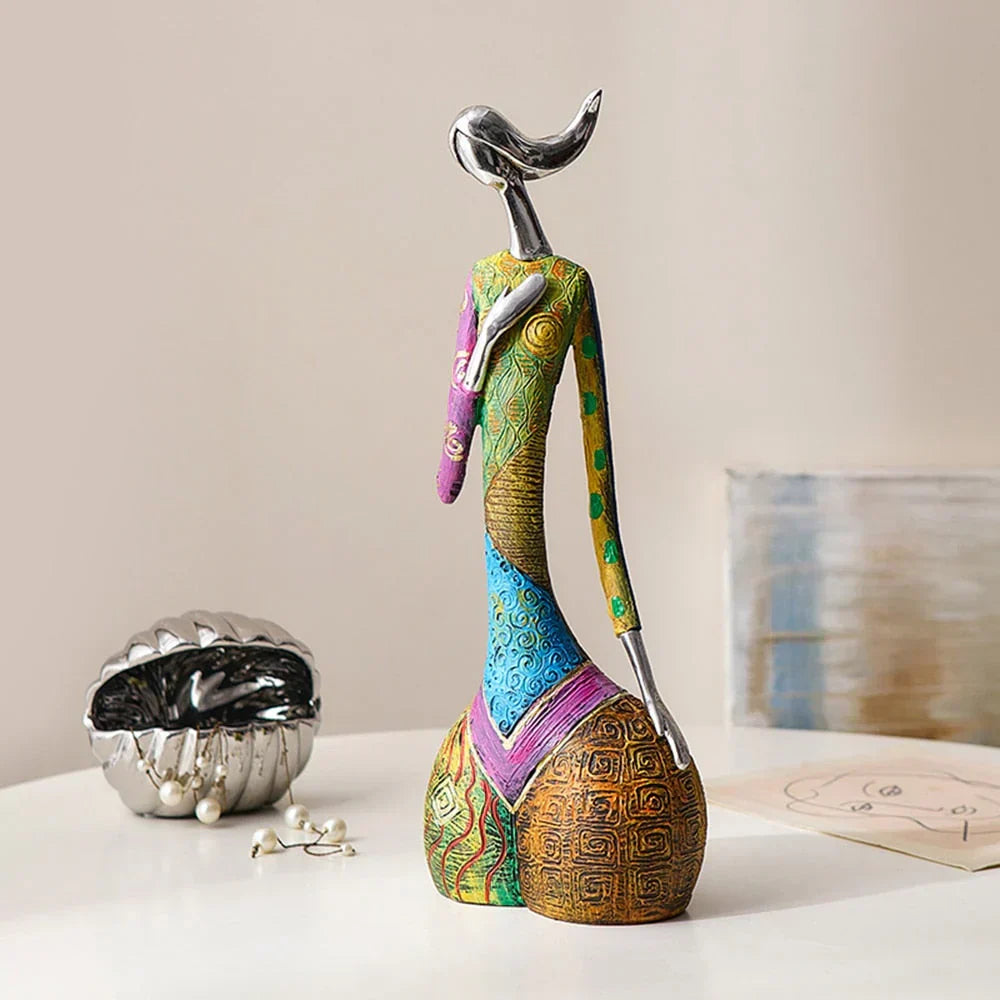 Modern Abstract Woman Sculptures for Home Decor - Handcrafted Resin, view 9