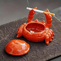 Crab Shaped Ashtray with Removable Lid - Easy to Clean, Fun Design