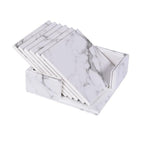 Vegan Leather Coaster Set - Marble Finish, Round or Square, view 9