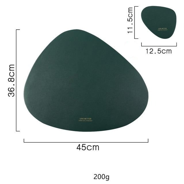 Triangle Faux Leather Placemat Set with Matching Coasters, 4 Colours, view 13