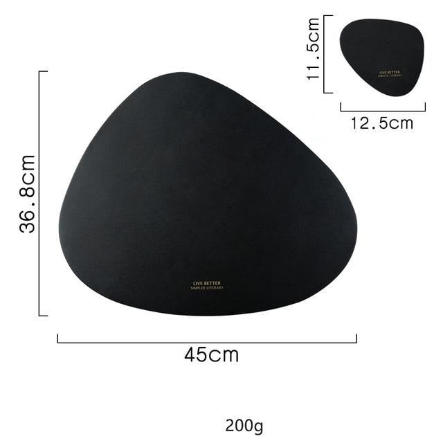 Triangle Faux Leather Placemat Set with Matching Coasters, 4 Colours, view 15