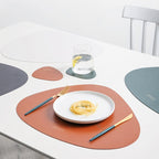 Triangle Faux Leather Placemat Set with Matching Coasters, 4 Colours, view 3