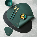 Triangle Faux Leather Placemat Set with Matching Coasters, 4 Colours, view 6