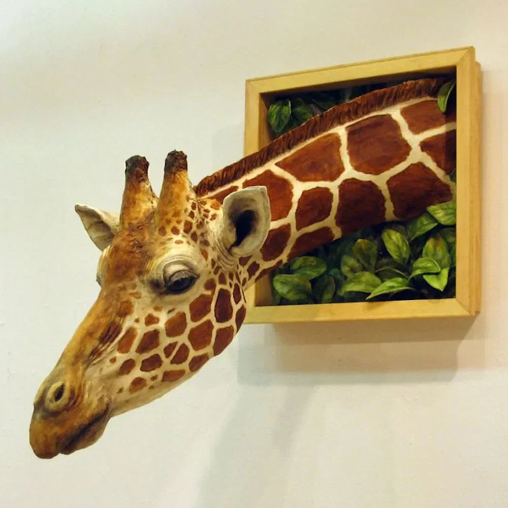 Giraffe Head Wall Decoration 3D Sculpture - Emulsion Paint, 21x15x25 cm, view 2