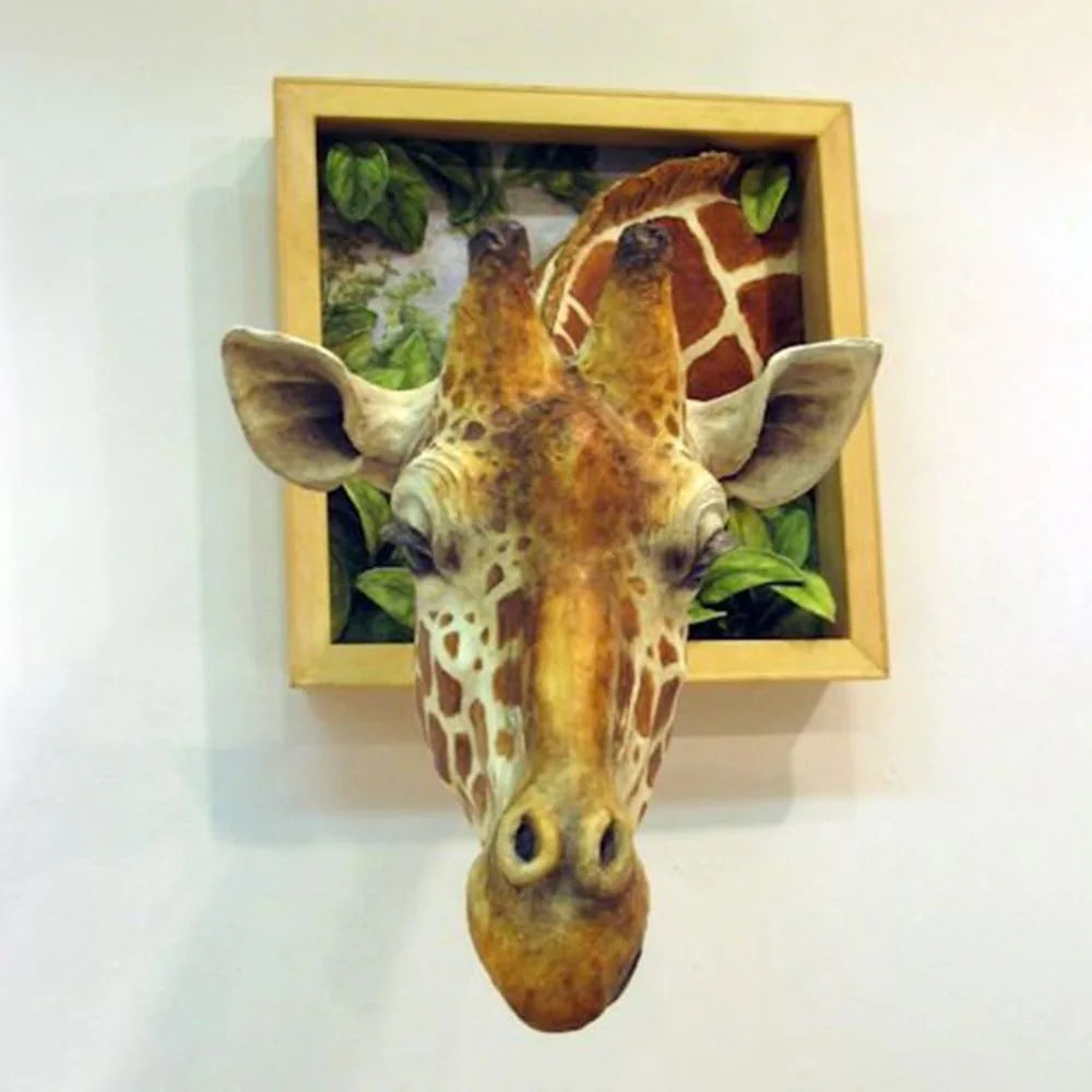 Giraffe Head Wall Decoration 3D Sculpture - Emulsion Paint, 21x15x25 cm, view 3