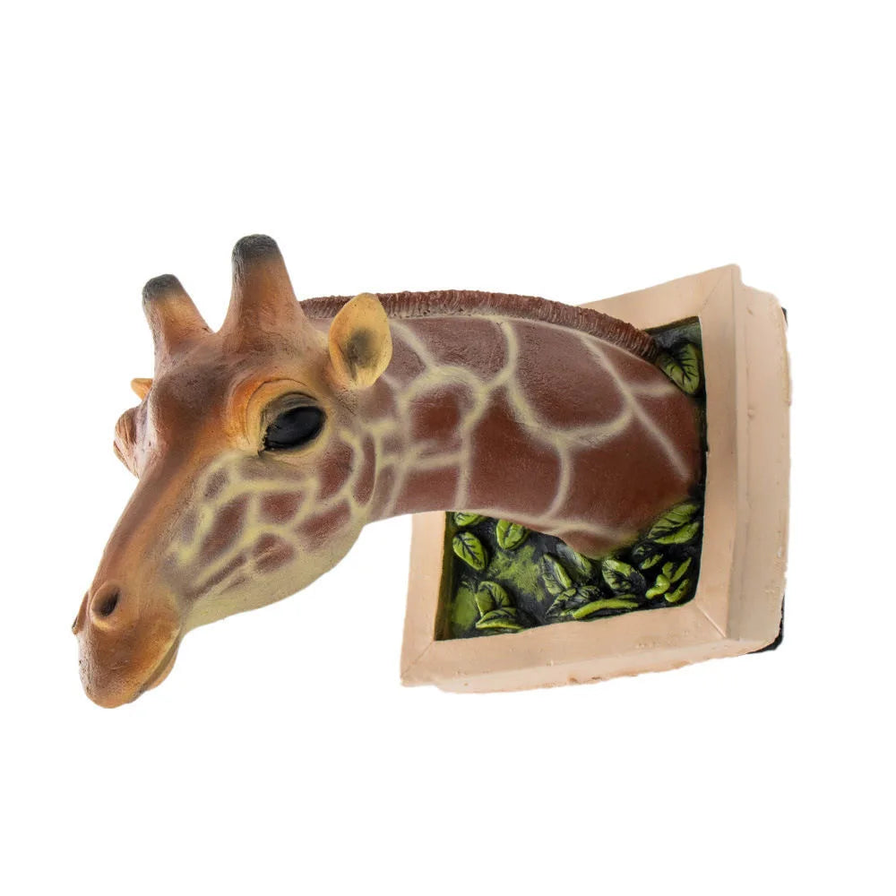 Giraffe Head Wall Decoration 3D Sculpture - Emulsion Paint, 21x15x25 cm, view 5