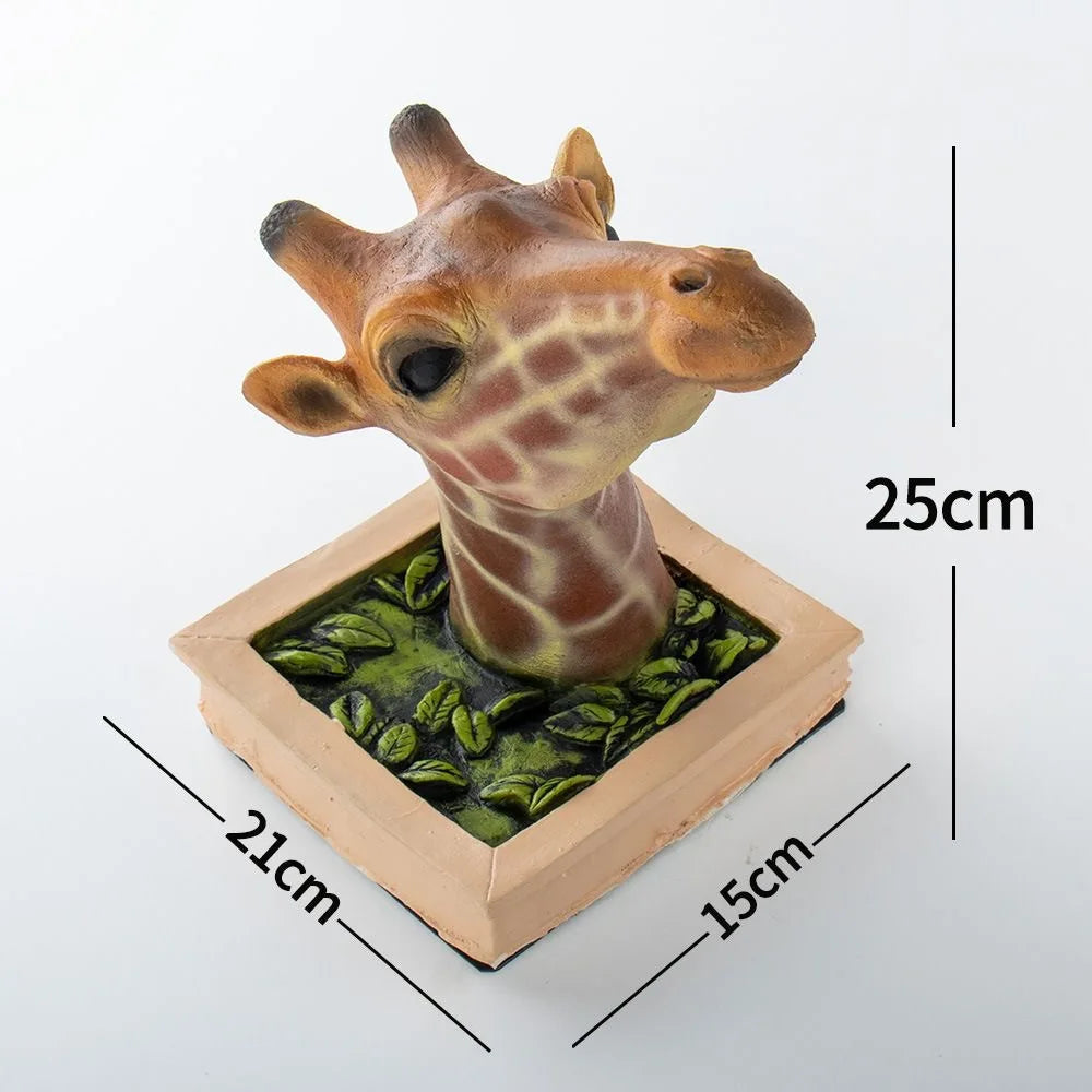 Giraffe Head Wall Decoration 3D Sculpture - Emulsion Paint, 21x15x25 cm, view 6