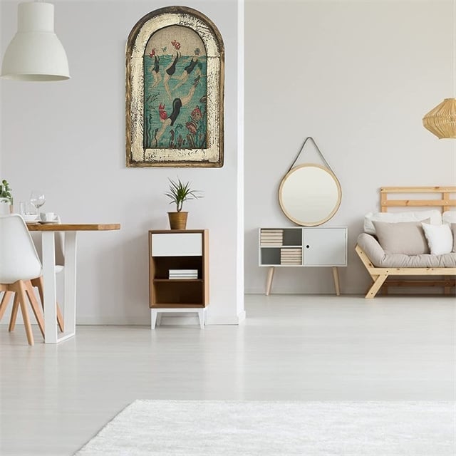 Swimming Wall Art Bathroom Decor - Wood Print, 30x20cm, Ready to Hang, view 3