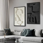 Abstract Minimalist 3D Canvas Wall Art for Living Room or Office - Unframed