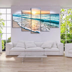 Beach Sunset Canvas Wall Art for Living Room or Bedroom - 5 Piece, Oil on Canvas, view 2