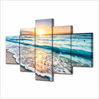 Beach Sunset Canvas Wall Art for Living Room or Bedroom - 5 Piece, Oil on Canvas, view 5