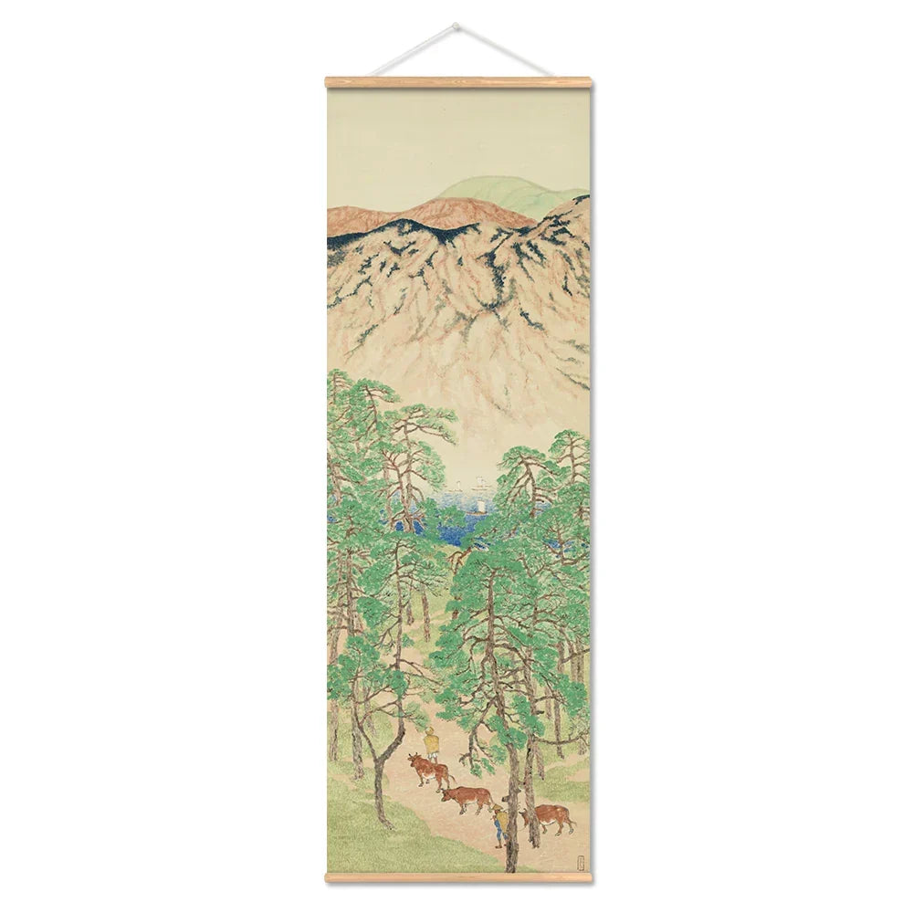 Japanese Ou-Mi Ukiyoe Scroll Print Poster - Canvas, Vertical Rectangle, view 3