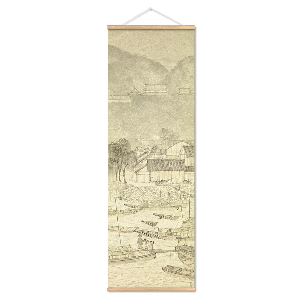 Japanese Ou-Mi Ukiyoe Scroll Print Poster - Canvas, Vertical Rectangle, view 4