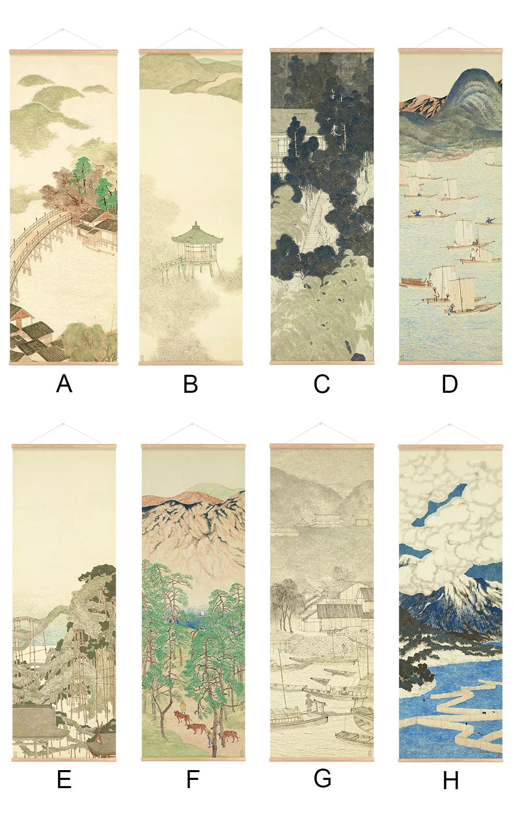 Japanese Ou-Mi Ukiyoe Scroll Print Poster - Canvas, Vertical Rectangle, view 7