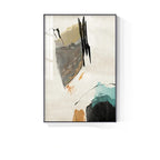Minimalist Abstract Wall Art Canvas Prints - Orange Yellow Black Beige, Unframed, view 8