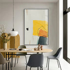 Minimalist Abstract Wall Art Canvas Prints - Orange Yellow Black Beige, Unframed