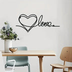 Metal Love Heart 3D Wall Decoration for Bedroom or Living Room - Iron Art, view 2