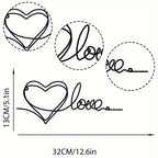 Metal Love Heart 3D Wall Decoration for Bedroom or Living Room - Iron Art, view 5