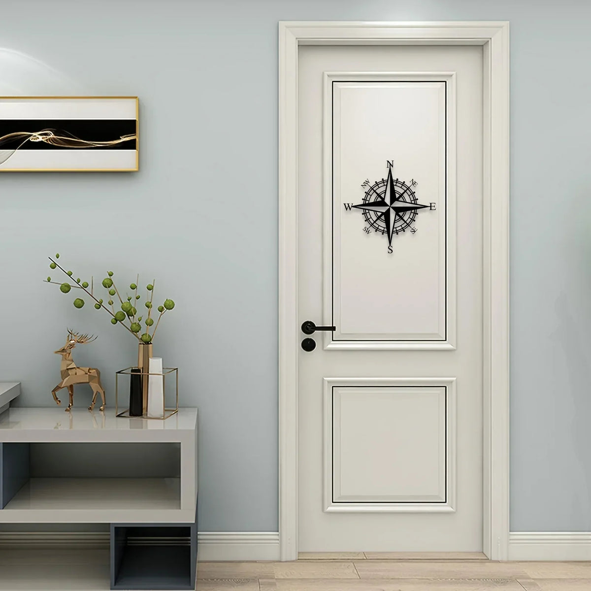 Nautical Compass Rose 3D Metal Wall Art for Living Room, Dining, Office - Iron, view 2