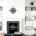 Nautical Compass Rose 3D Metal Wall Art for Living Room, Dining, Office - Iron, view 3