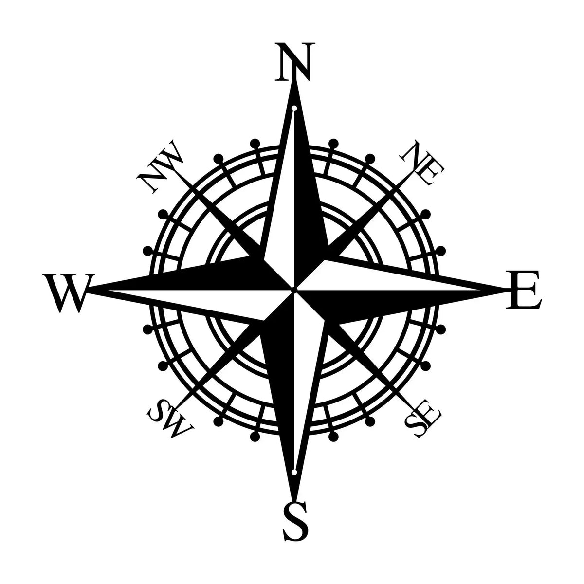 Nautical Compass Rose 3D Metal Wall Art for Living Room, Dining, Office - Iron, view 5