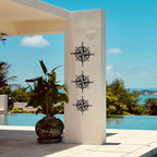 Nautical Compass Rose 3D Metal Wall Art for Living Room, Dining, Office - Iron