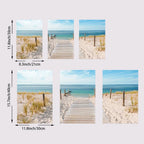 Set of 3PCS Blue Sea Sandy Beach Wall Art Canvas Prints for Living Room - 320gsm, view 3
