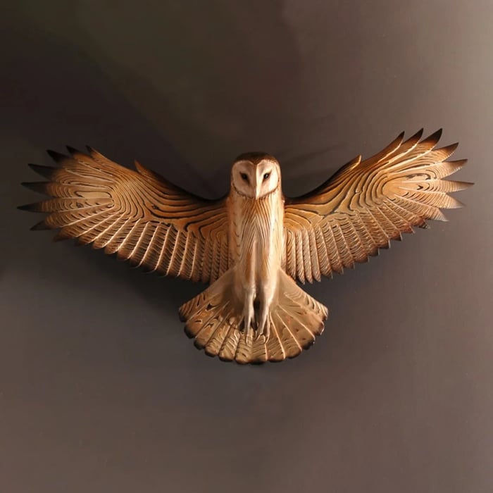 Wooden Owl Wall Decoration for Home - Premium Quality Wood, Shellac Finish